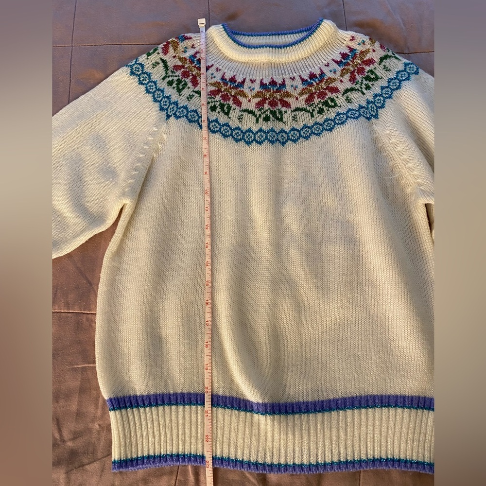 Vintage Adelle Barre 80s Metallic Festive Christmas Sweater Size XS-S Pristine!
